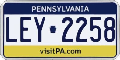PA license plate LEY2258