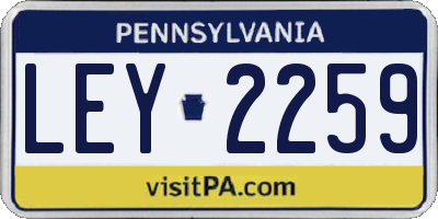 PA license plate LEY2259