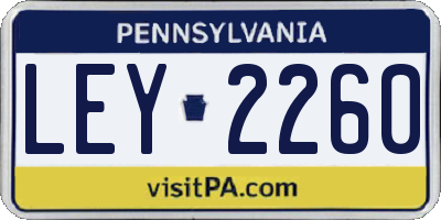 PA license plate LEY2260