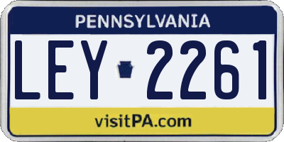 PA license plate LEY2261