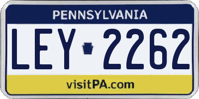 PA license plate LEY2262