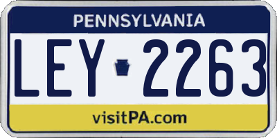 PA license plate LEY2263