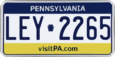 PA license plate LEY2265