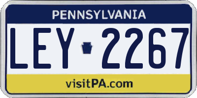 PA license plate LEY2267