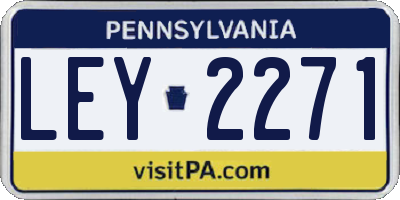 PA license plate LEY2271