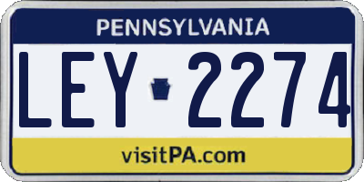 PA license plate LEY2274