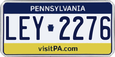 PA license plate LEY2276