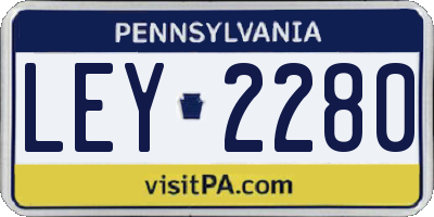 PA license plate LEY2280