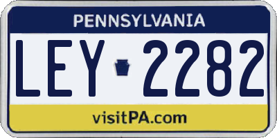 PA license plate LEY2282