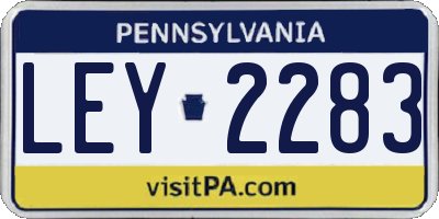 PA license plate LEY2283