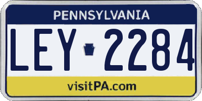 PA license plate LEY2284
