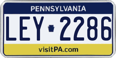 PA license plate LEY2286