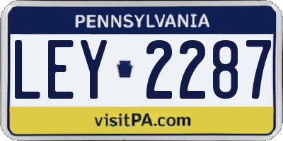 PA license plate LEY2287