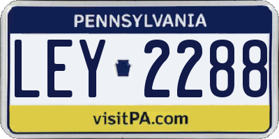 PA license plate LEY2288