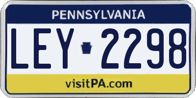 PA license plate LEY2298