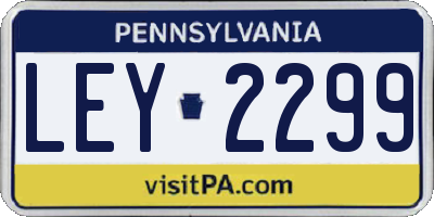 PA license plate LEY2299