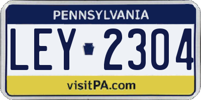 PA license plate LEY2304