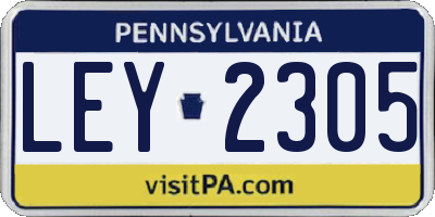 PA license plate LEY2305
