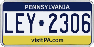 PA license plate LEY2306