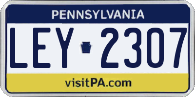 PA license plate LEY2307