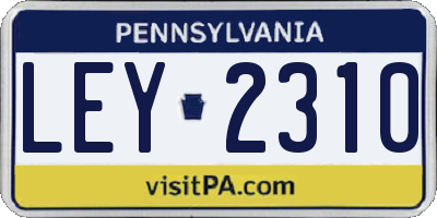 PA license plate LEY2310