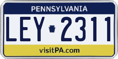 PA license plate LEY2311