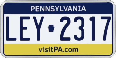 PA license plate LEY2317