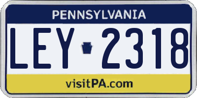PA license plate LEY2318