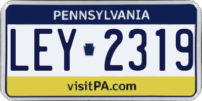 PA license plate LEY2319