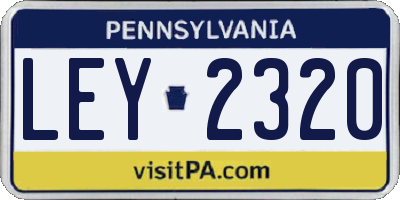PA license plate LEY2320