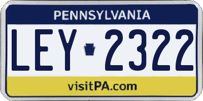 PA license plate LEY2322