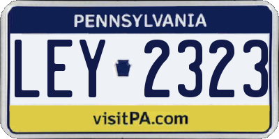 PA license plate LEY2323