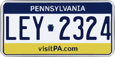 PA license plate LEY2324