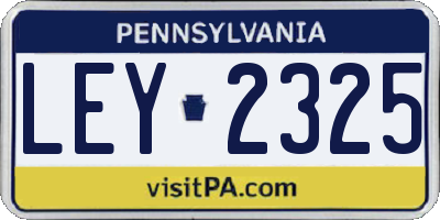 PA license plate LEY2325