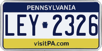 PA license plate LEY2326