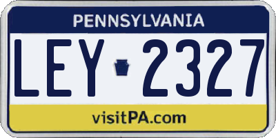 PA license plate LEY2327