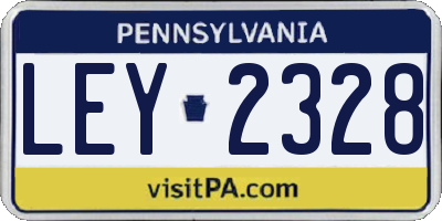 PA license plate LEY2328
