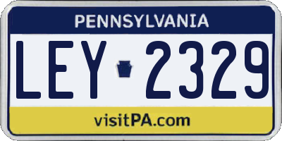 PA license plate LEY2329