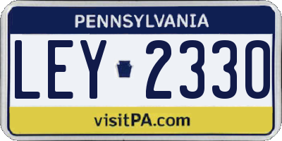 PA license plate LEY2330