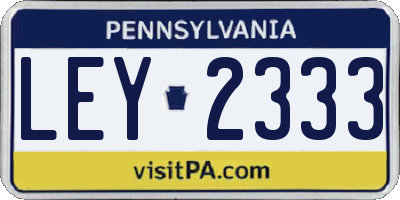 PA license plate LEY2333