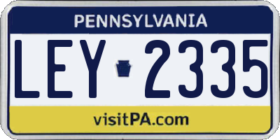 PA license plate LEY2335