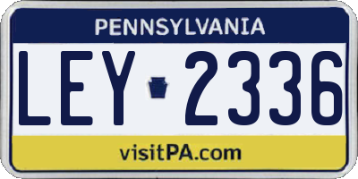 PA license plate LEY2336