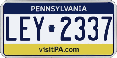 PA license plate LEY2337