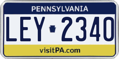 PA license plate LEY2340