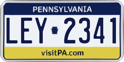 PA license plate LEY2341
