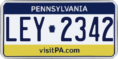 PA license plate LEY2342