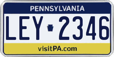 PA license plate LEY2346