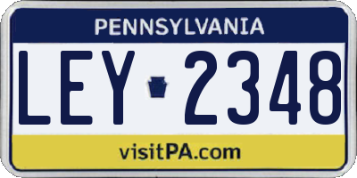 PA license plate LEY2348