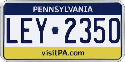 PA license plate LEY2350