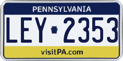PA license plate LEY2353